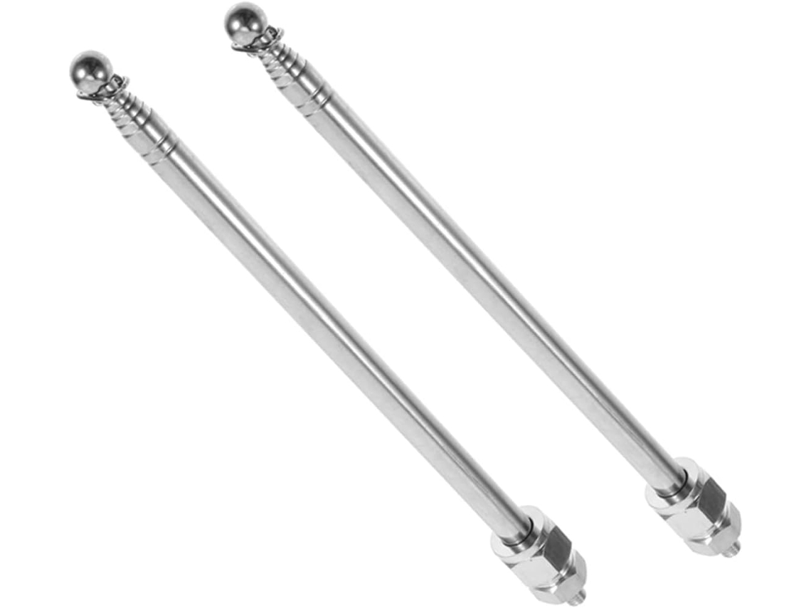 Portabanderas telescópico de aluminio y acero para manillares de bicicleta y motocicleta, 2 piezas, F