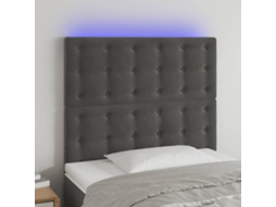 Cabecero de terciopelo con LED 80x5x118/128 cm Gris Oscuro
