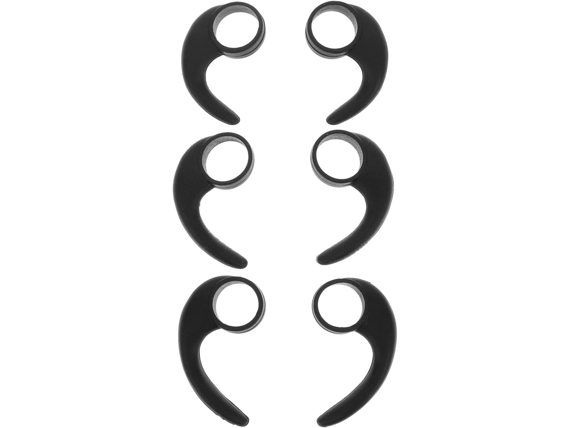 Besportble 6pcs Crochet De Clip Para Écouteurs Em Silicone Noir, Fácil De Instalar, Antiderrapante E Anti -