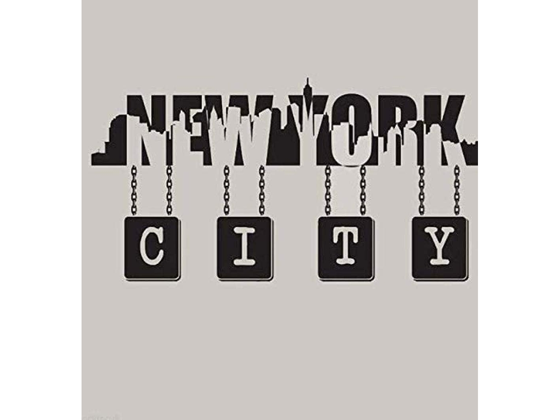 Adesivos de parede Art Déco para decorar o horizonte de Nova York, silhueta de Nova York, 83x42cm