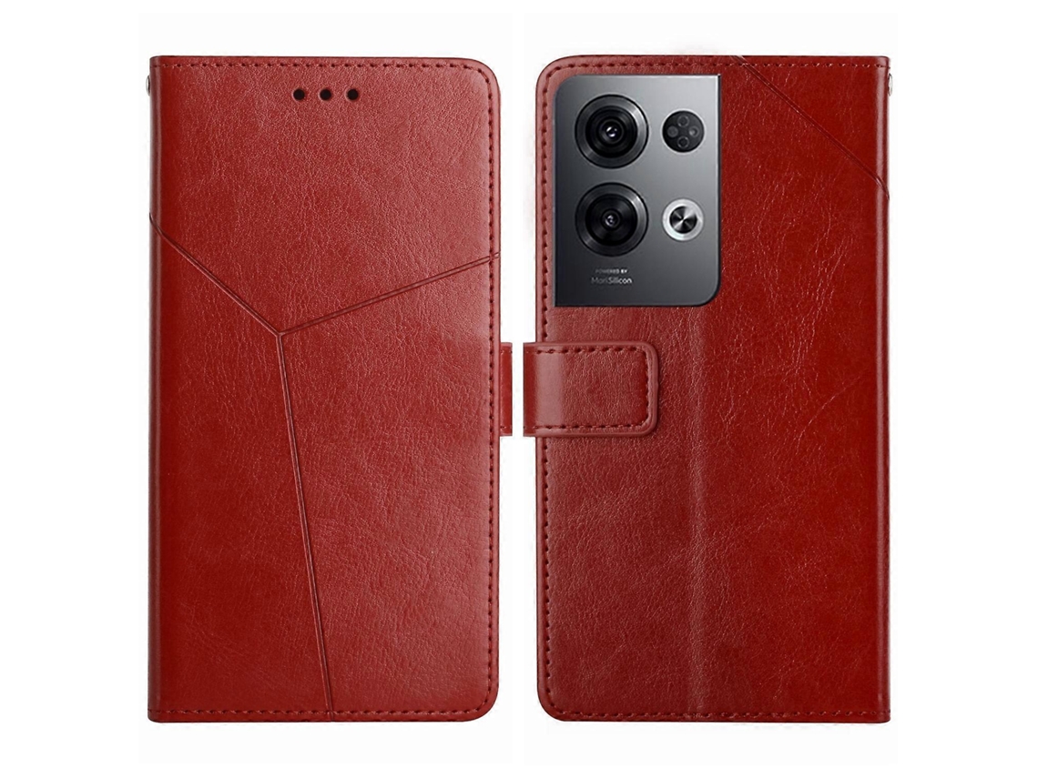 Capa De Couro Flip Com Padrão Y Para Oppo Reno8 Pro / Reno8 Pro Ht01