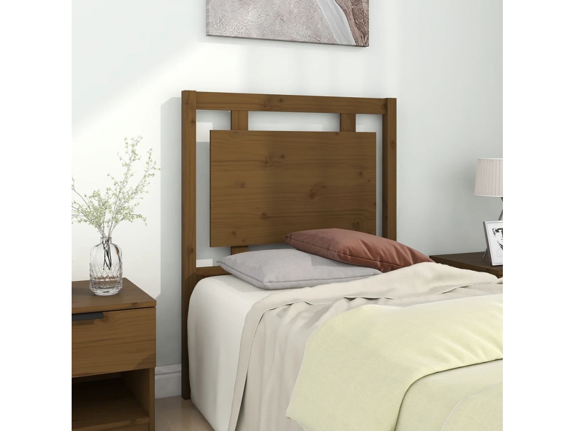 Vidaxl Cabeceira De Cama 80,5x4x100 Cm Pinho Maciço Castanho Mel