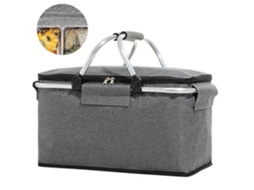 Saco Reutilizável Elegante, Grande Cesta do Piquenique com Refrigerador Isolado, Escape prova Durável, Portátil e Compras Leves e Dobráveis GOKOCO