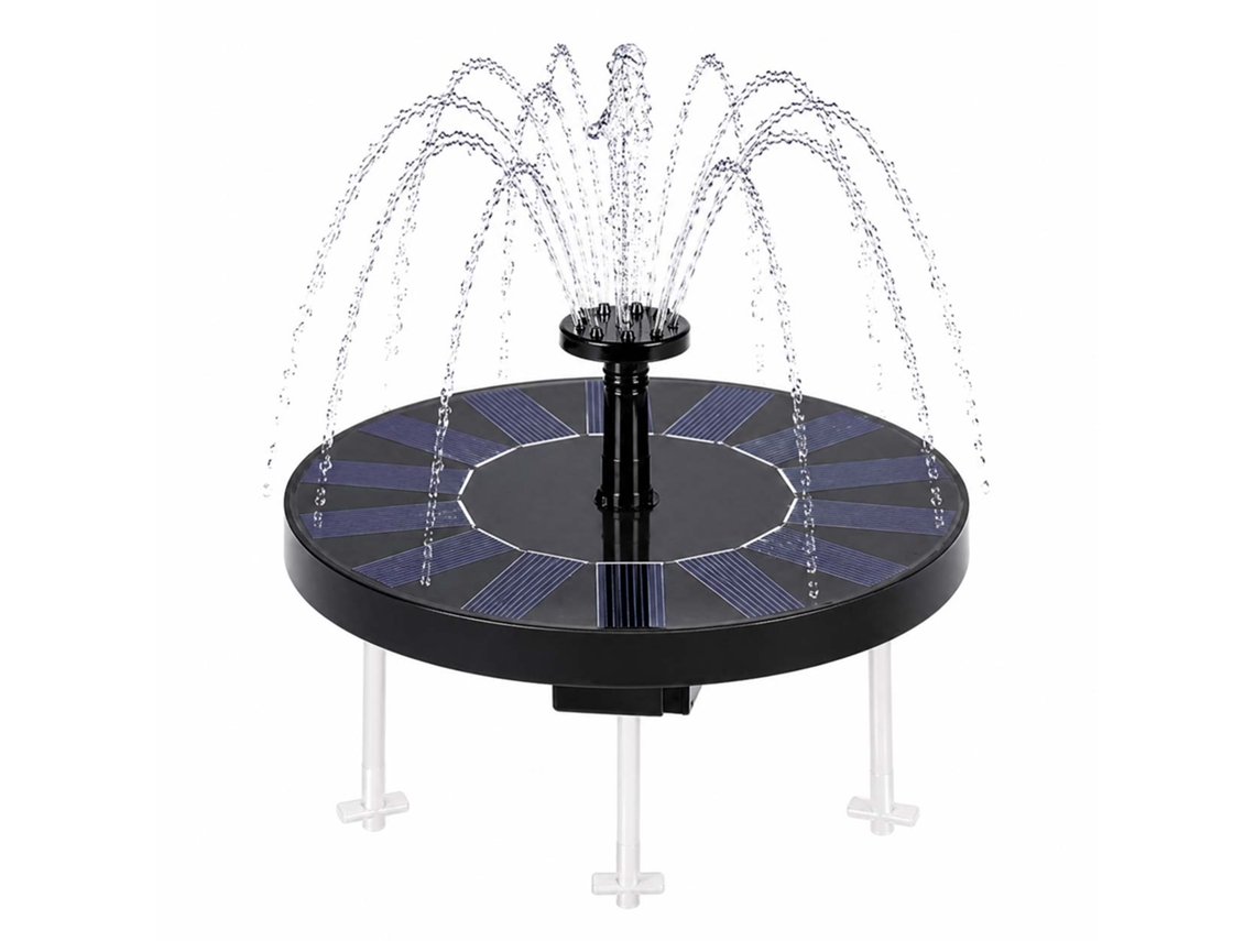 Fonte Solar Com Pés E 7 Bicos Para Bebedouro De Pássaros E Lago, 18 Cm