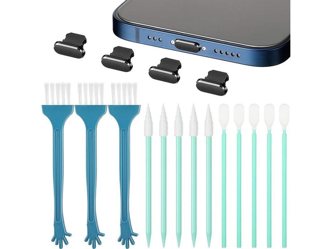 2026 conector Anti poeira Metal e Kit de Limpeza para Iphone 11/12 Series e Portas Type c