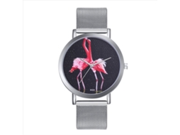 Reloj De Cuarzo Con Correa De Acero Estrella Cielo Dial Redondo Pareja Moda