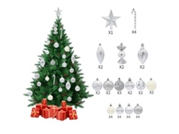 Conjunto de 40 Bolas de Natal Prateadas para Árvore LAXISCREED