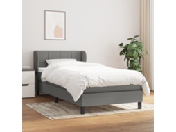 Vidaxl Cama Com Molas/colchão 90x190 Cm Tecido Cinza-escuro