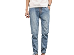 2026 pantalones Vaqueros Jogger para Hombre Talla Grande Con Cintura Elástica Y Cordón Ajustable de Tela Estirable