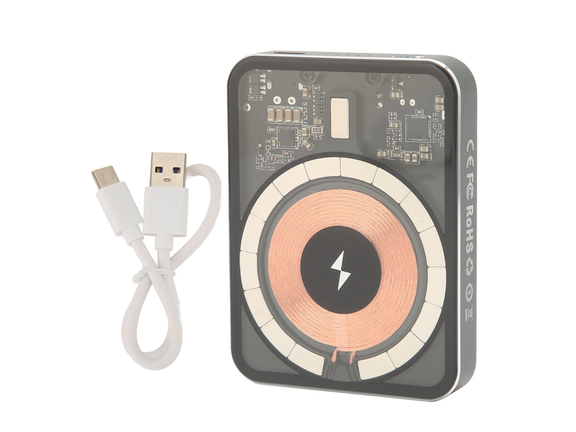 Bateria Portátil Magnética Sem Fio 5000mah Com Sensor Ntc
