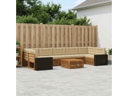 Vidaxl Conjunto De Sofás Para Exterior 8 Unid. Natural E Bege
