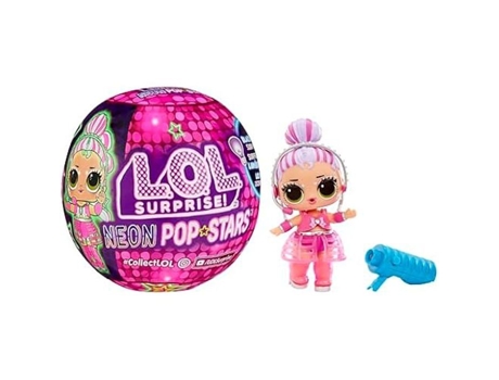 Poupée L.o.l. Surprise! Neon Pop Stars Tots 7 Tots Para Colecionar Luz Negra Acessórios Luminosos