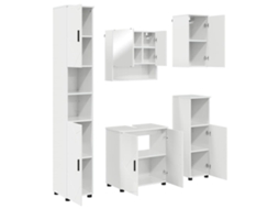 Conjunto de Móveis para Banheiro 5 Pcs Branco Brilhante MAISON EXCLUSIVE