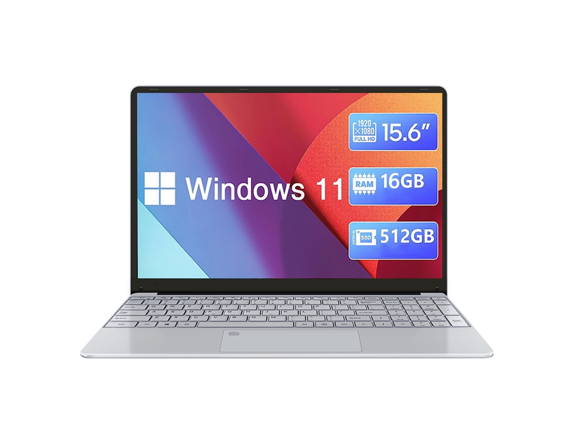 Portátil WUXIAN Desbloqueio de Impressão Digital 15.6'' Intel Celeron N5095 2,9Ghz Ram: 16 Gb 512 Gb Ssd Mouse