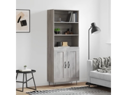 Vidaxl Armário Alto 69,5x34x180 Cm Derivados De Madeira Sonoma Cinza