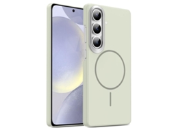 Capa Para Samsung Galaxy S24 Plus 5g Fina Circular Magsafe À Prova De Choque Dourada Em Policarbonato Cinza Titânio