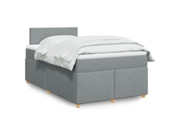 Vidaxl Cama Com Molas/colchão 120x200 Cm Tecido Cinza-claro