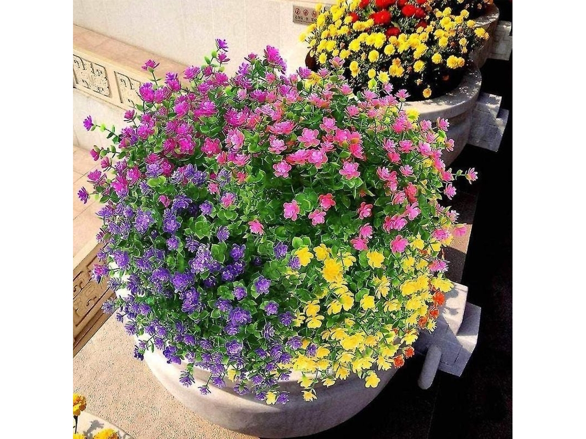 Conjunto de 12 flores de Lótus vermelha artificial para decoração