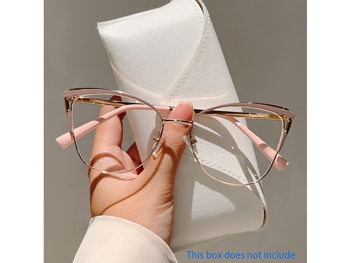 um Novo Par de Óculos Estilo Olho Gato para Mulheres, com Armação e Lentes Metal Premium . Resistente À Água STELASPLEN (estojo Não Incluído)