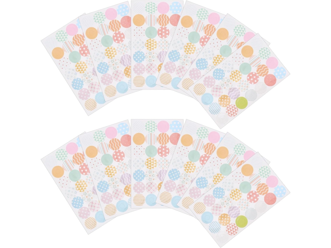 Adesivos decorativos para reforço de peles redondas em papel Inoomp, tamanho Padrão, 20 folhas para reforço E