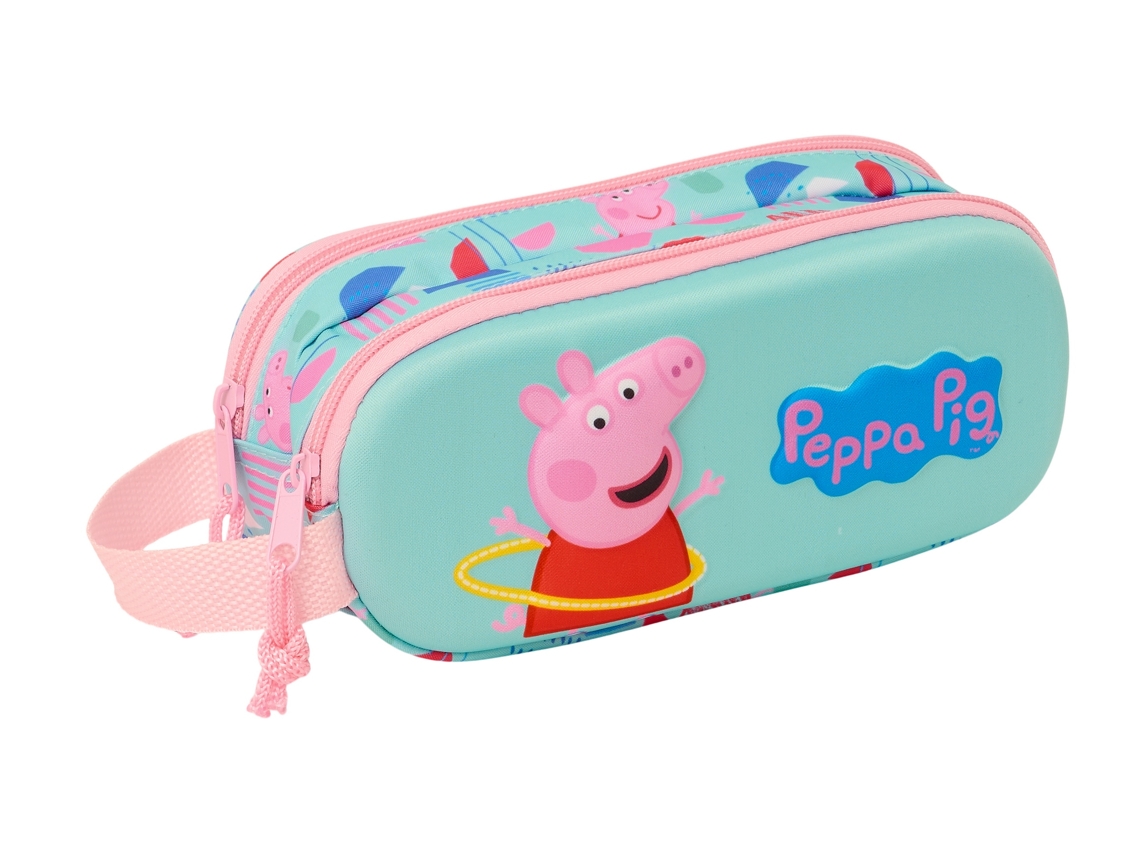 Estojo duplo Peppa Pig 3D 21 x 8 x 6 cm. SAFTA