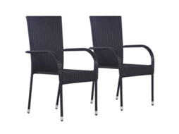 Maison Exclusive - 3 Pcs Conjunto De Jantar Para Jardim Preto