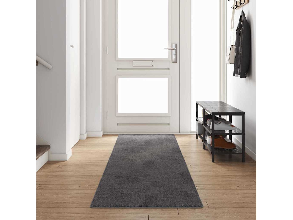 Vidaxl Runner De Carpete Cinzento 80 X 400 Cm 100% Polipropileno Tuft