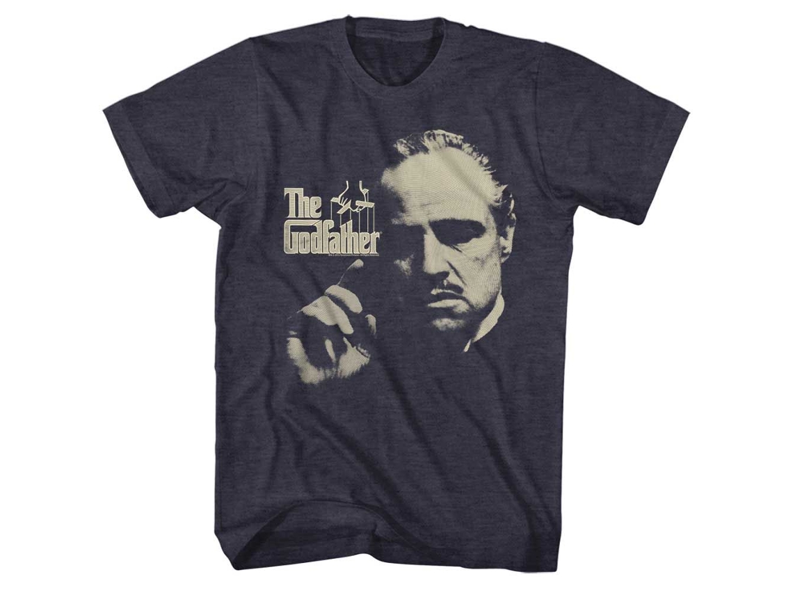 Rockinstone Godfather Finger Waggle Heather Navy Adult T-shirt Size:m