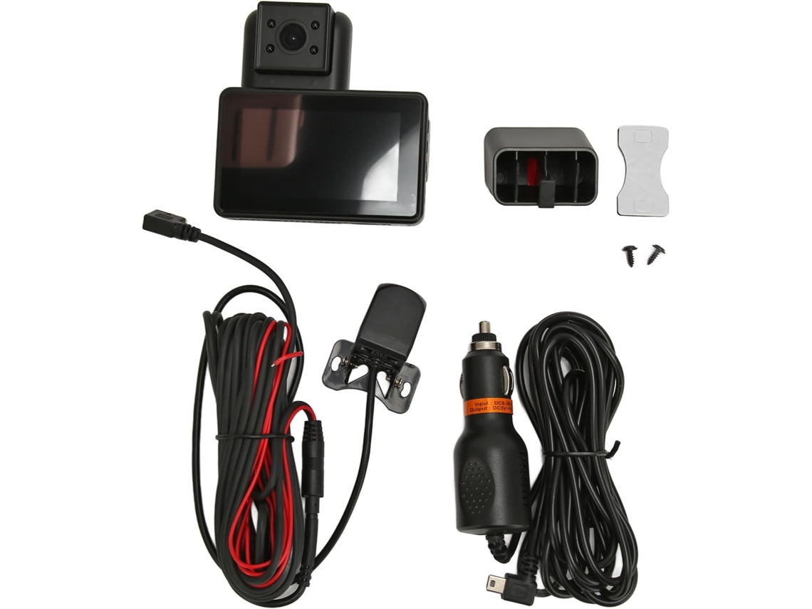 Haofy Câmera De Tableau Bord Alta Definição 3 Objetivos, Gravador Conduíte, Noturno, Detecção Movimento, Para