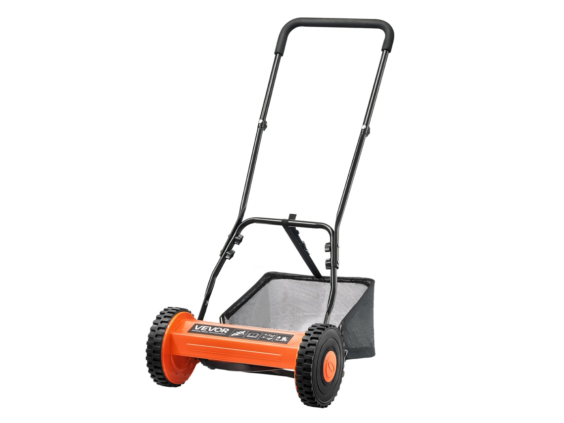 Cortador de grama manual Vevor 350 mm com 5 lâminas e 2 rodas para jardim