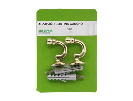 Amarrações de cortina com gancho dourado Bl 2 Blister 2 Ferpasa