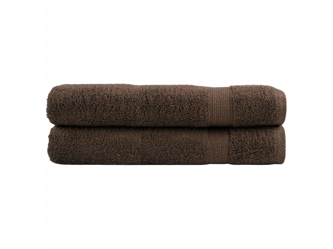 Vidaxl Toalhas Premium Solund 2 Pcs 100x200 Cm 600 Gsm Castanho