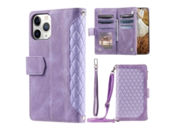 Capa Quedas Inch Para Iphone 11 Pro Max Pele Sintética Roxo
