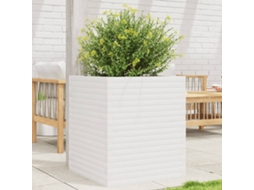 Vidaxl Vaso/floreira De Jardim 60x60x68,5 Cm Pinho Maciço Branco