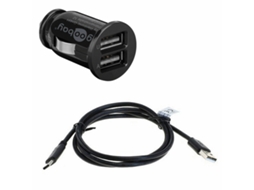 Plugues Carregamento Carro V Usb Tipo GOOBAY Preto