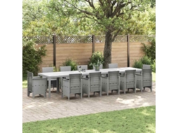 Vidaxl Mesa De Jardim Cinzento-claro 400 X 100 X 73 Cm Vime Pe