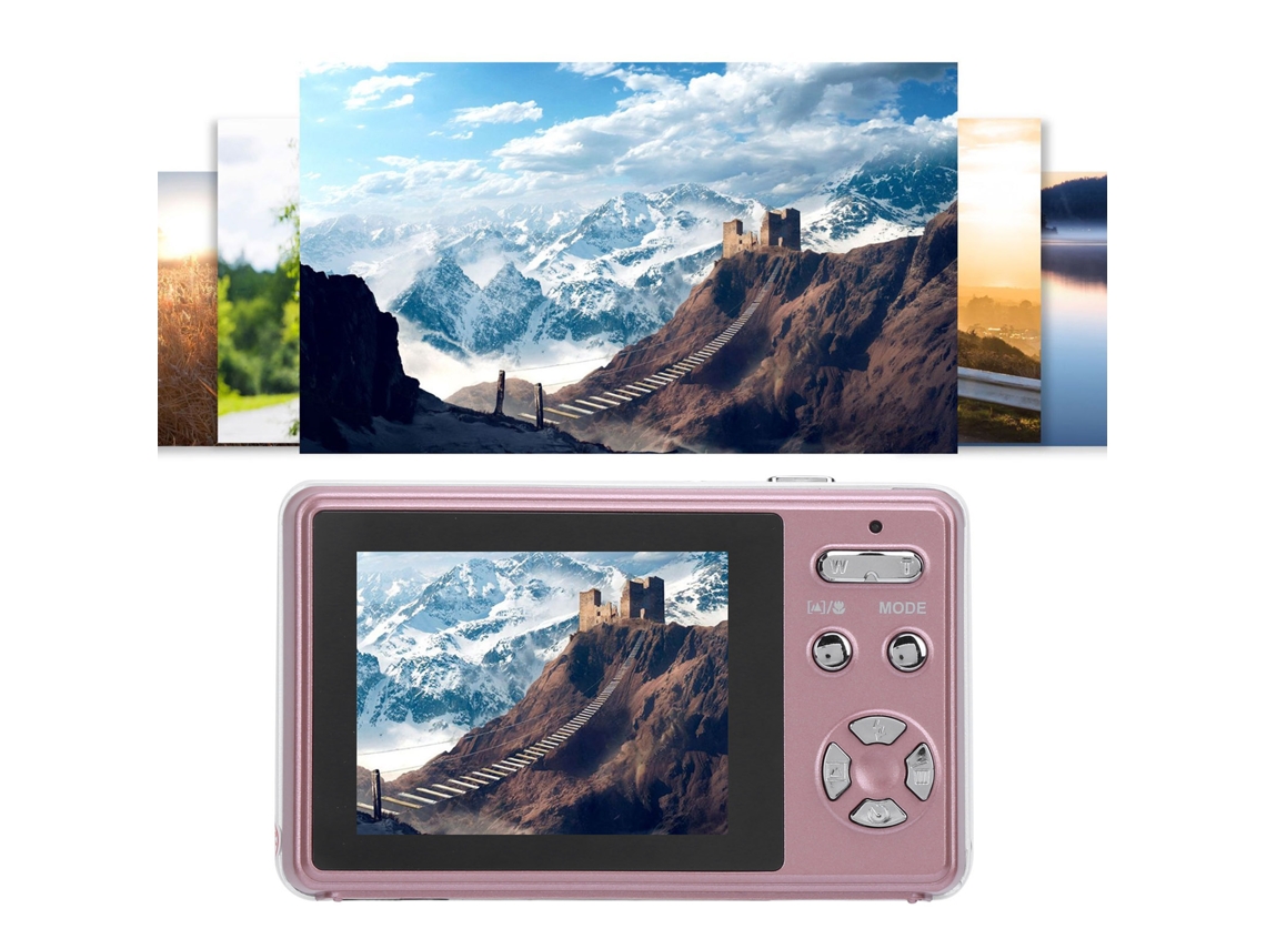 Câmera Digital De 40 Mp, Tela Ips De 2,4 Polegadas, Mini Filmadora Com Zoom Digital Hd De 16x, 32 Gb, Rosa Brilvibera
