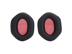 Almohadillas negras y rojas para Auriculares DJ M 100 LP2 LP, espuma viscoelástica y cuero proteico | S/MARCA