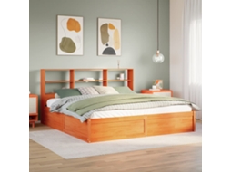 Cama Sem Colchão 180x200 Cm Pinho Maciço Castanho-mel