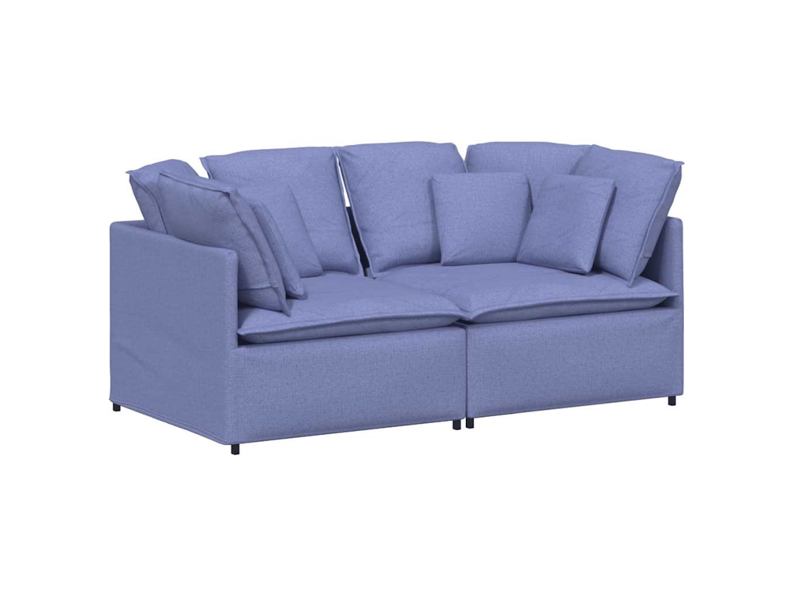 Sofá Modular com Almofadas Tecido Azul Ganga MAISON EXCLUSIVE