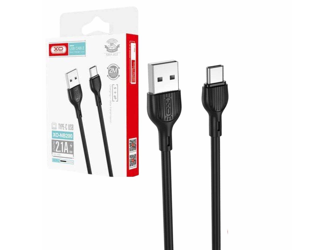 Cabo USB-A Macho / USB-C Macho 1m Preto Xo