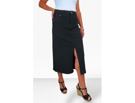 Saia de Mulher PAULO DUE Stretch Front Split Preto (42)