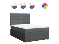 Box Spring Bed, Box Spring Beds Vidaxl Cinzeto Tecido (140 X 190 Cm)