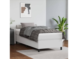 Estrutura De Cama 80x200 Cm Couro Artificial Branco
