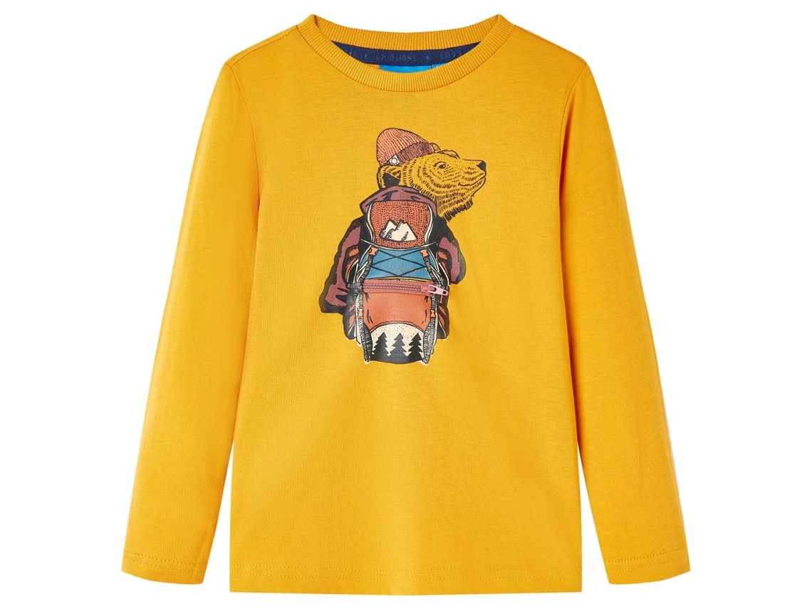 T-shirt De Manga Comprida Para Criança Cor Ocre 128