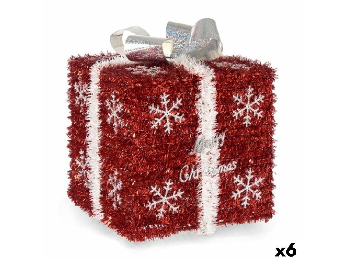 Caixa de Oferta Branco Vermelho Prateado Polipropileno PET 20 x 23 x 20 cm (6 Unidades)