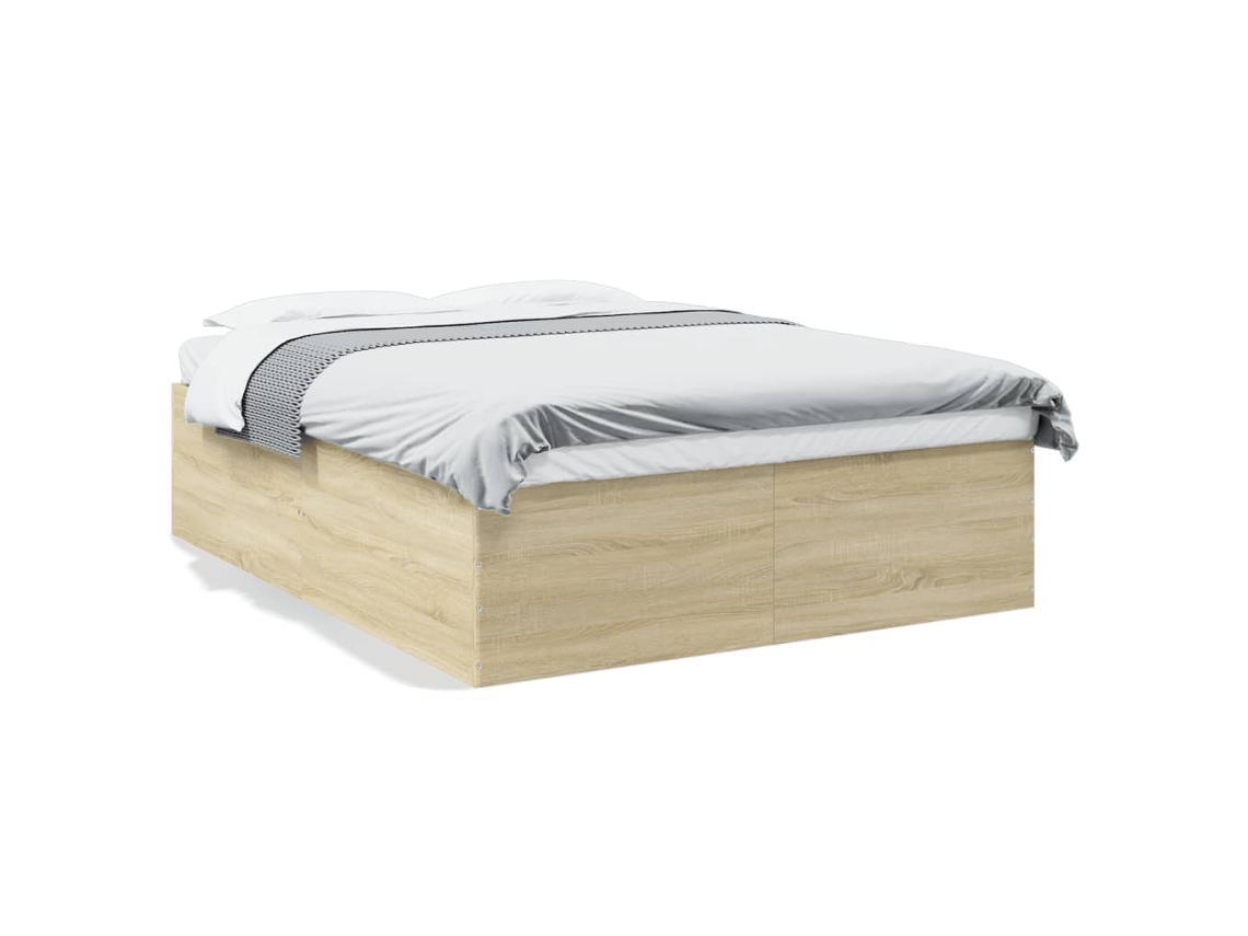 Cama Sonoma VIDAXL Madeira de Carvalho Madeira Castanho (160x200cm)