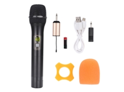 Aetheria microfone Sem Fio de Mão Uhf 600 700mhz com Receptor Mini Recarregável Preto