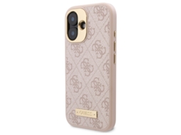 Capa para iPhone 16 GUESS Pele Sintética Rígida Rosa