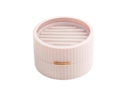 (rosa) Pequena Caixa Organizadora Portátil Para Viagens, Ideal Para Guardar Anéis E Exibir Objetos.
